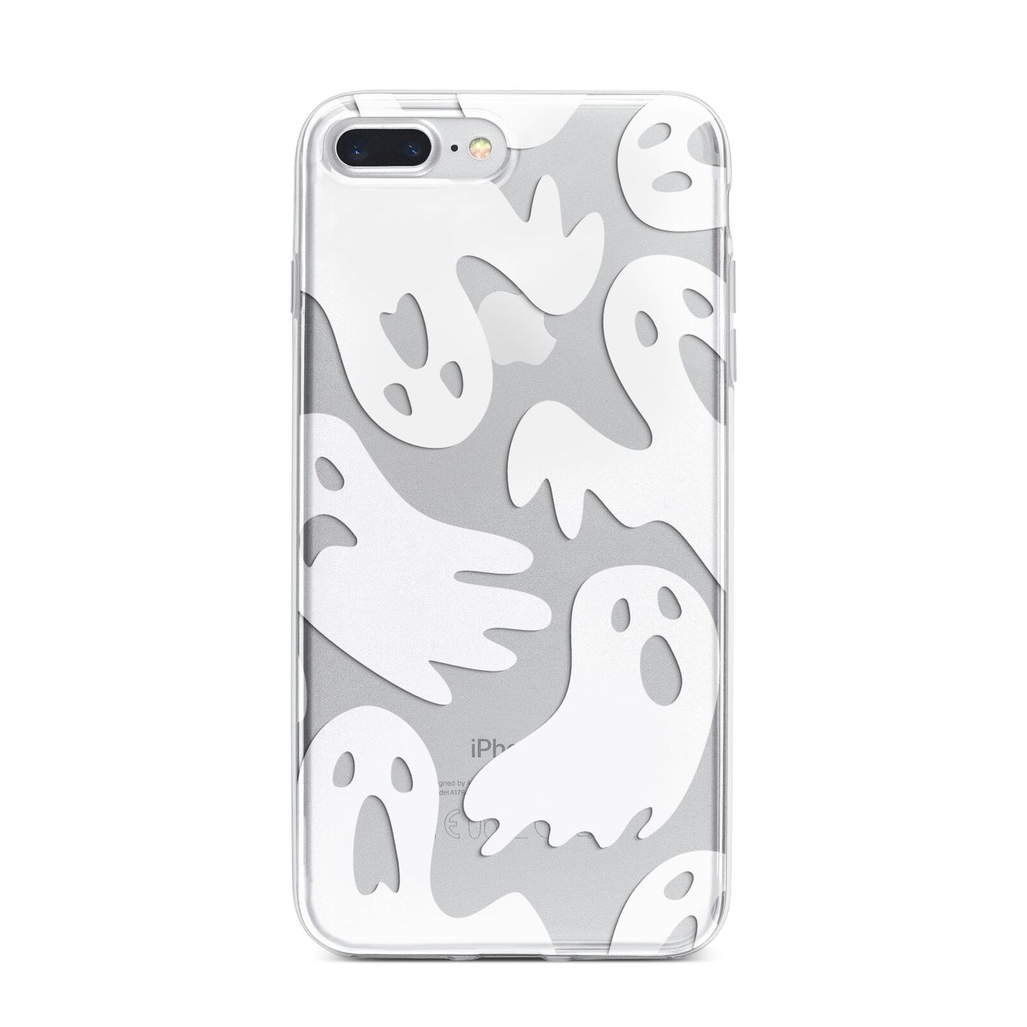 Ghosts with Transparent Background iPhone 7 Plus Bumper Case on Silver iPhone