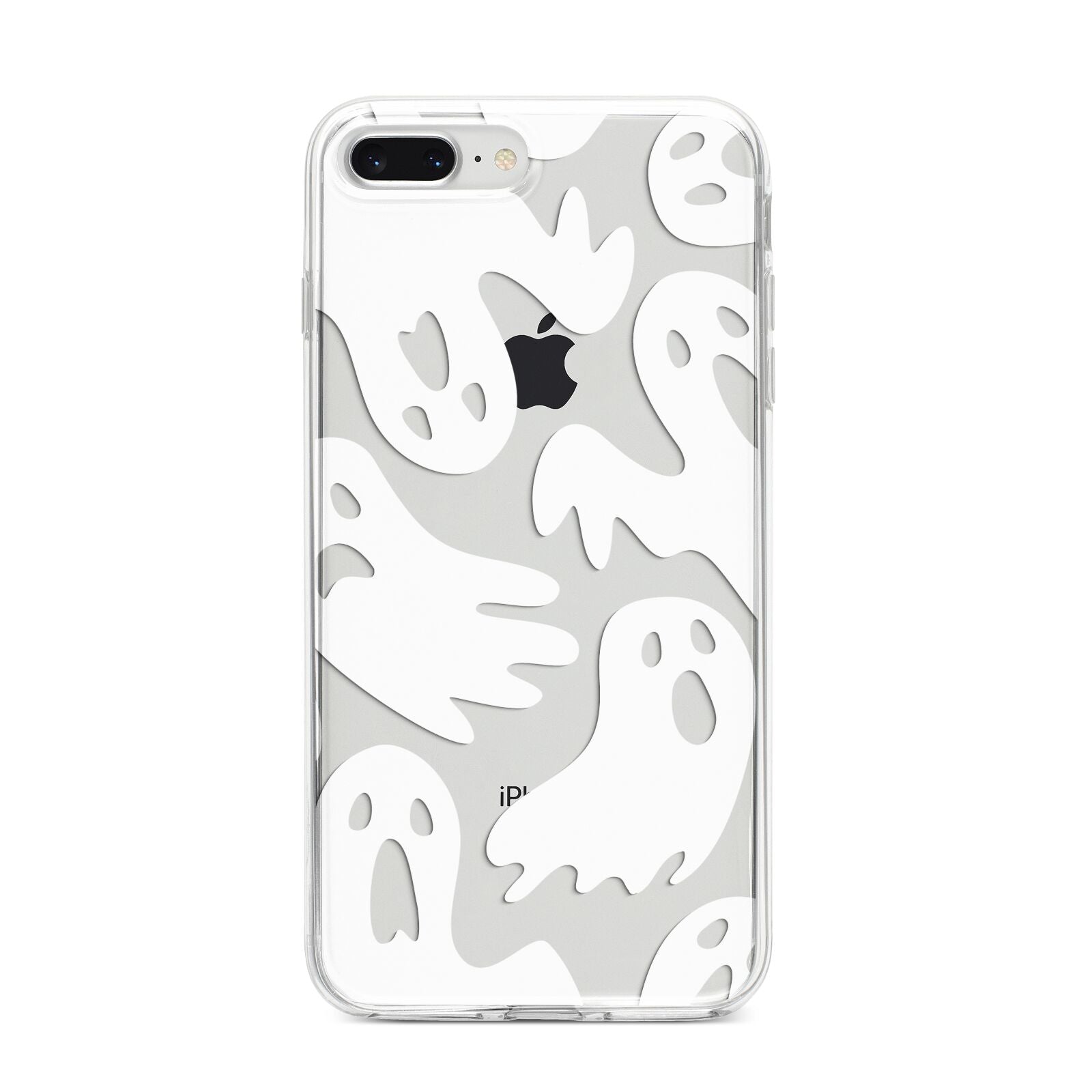 Ghosts with Transparent Background iPhone 8 Plus Bumper Case on Silver iPhone
