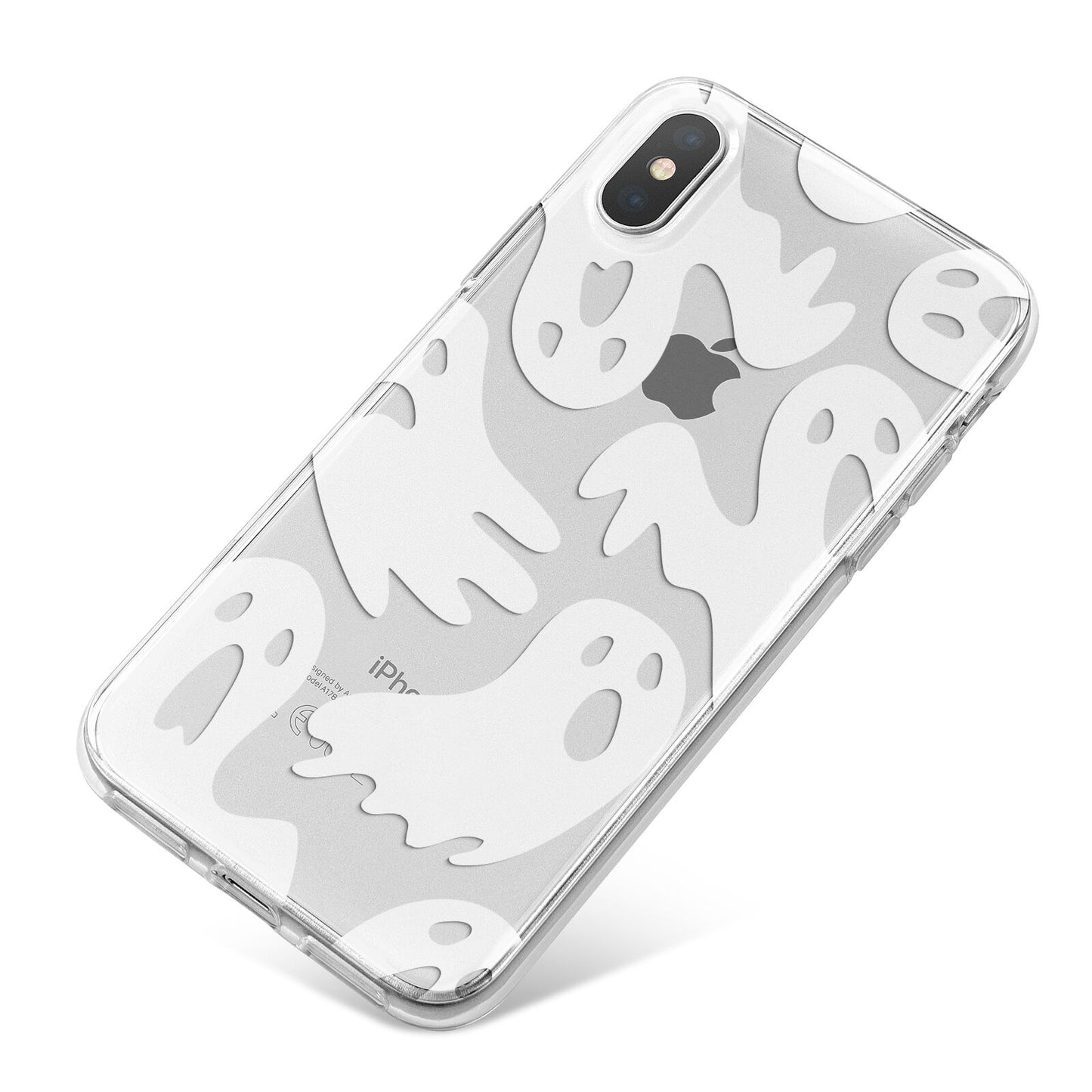 Ghosts with Transparent Background iPhone X Bumper Case on Silver iPhone