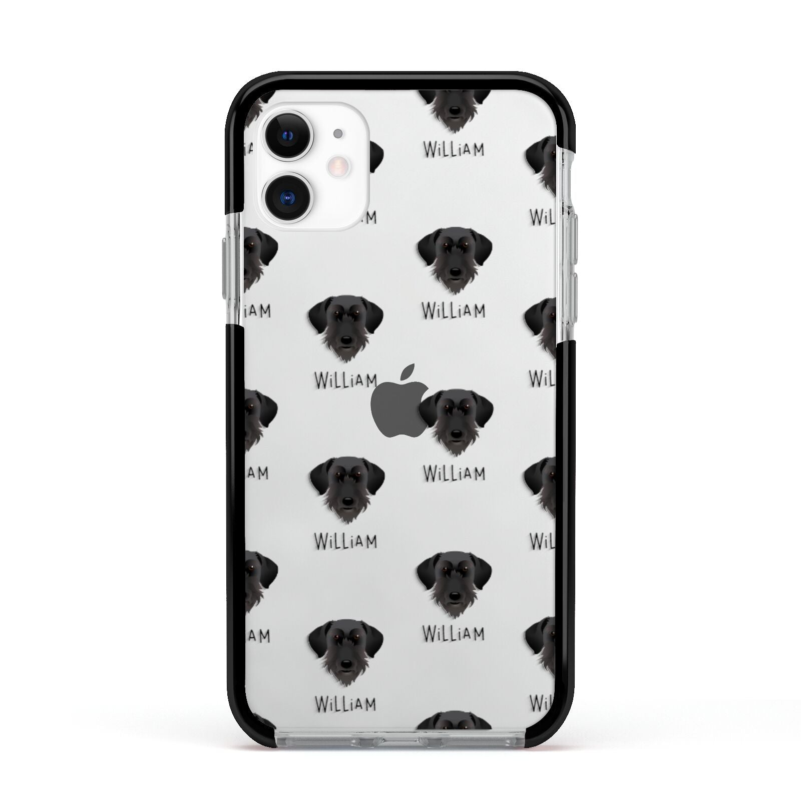 Giant Schnauzer Icon with Name Apple iPhone 11 in White with Black Impact Case
