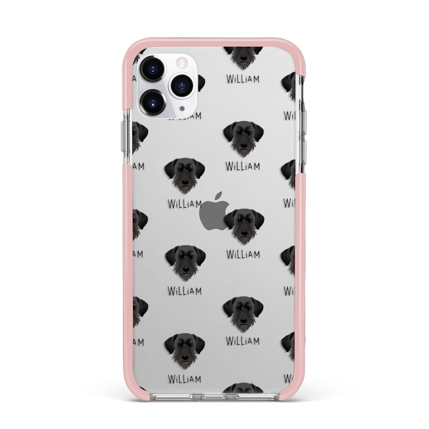 Giant Schnauzer Icon with Name iPhone 11 Pro Max Impact Pink Edge Case