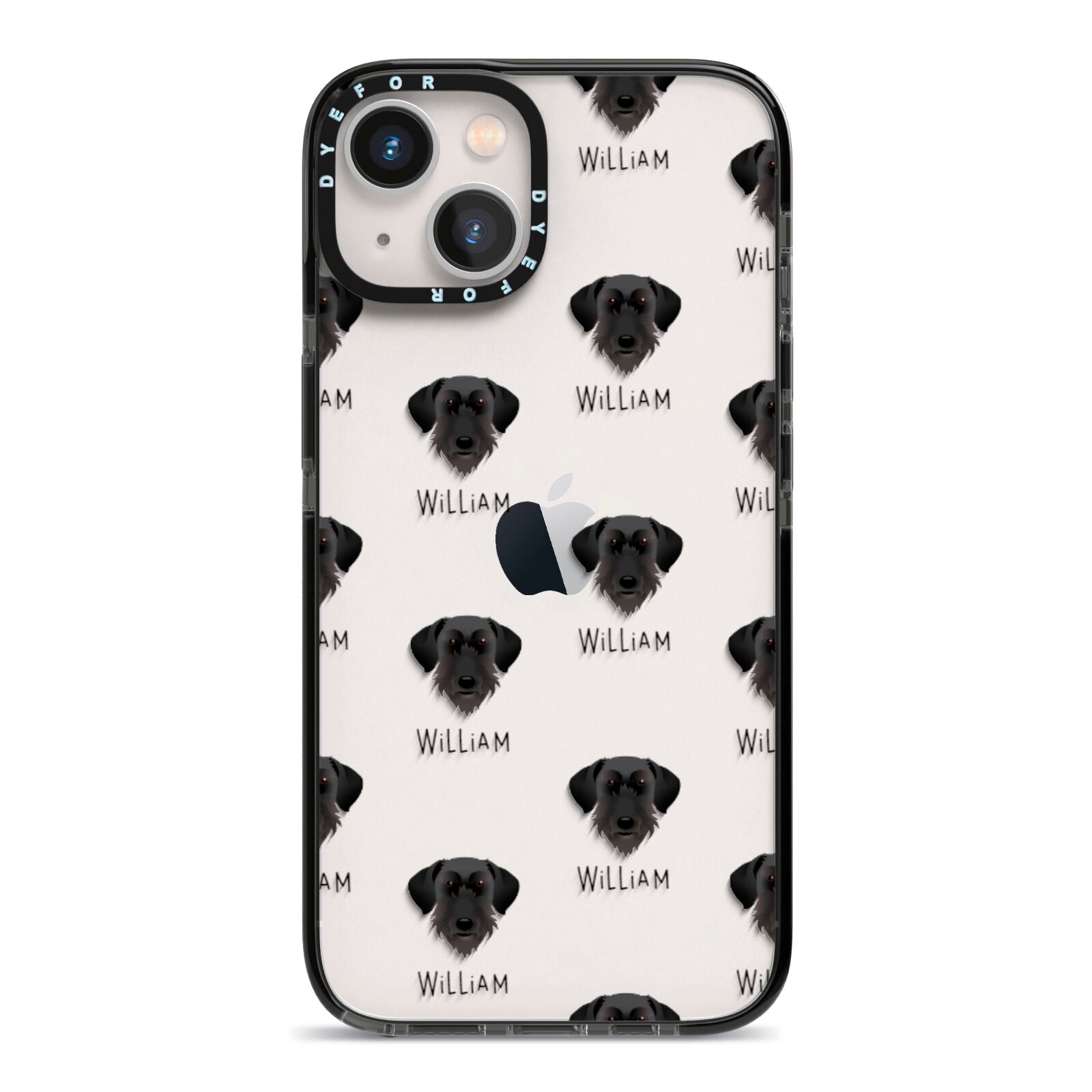 Giant Schnauzer Icon with Name iPhone 13 Black Impact Case on Silver phone