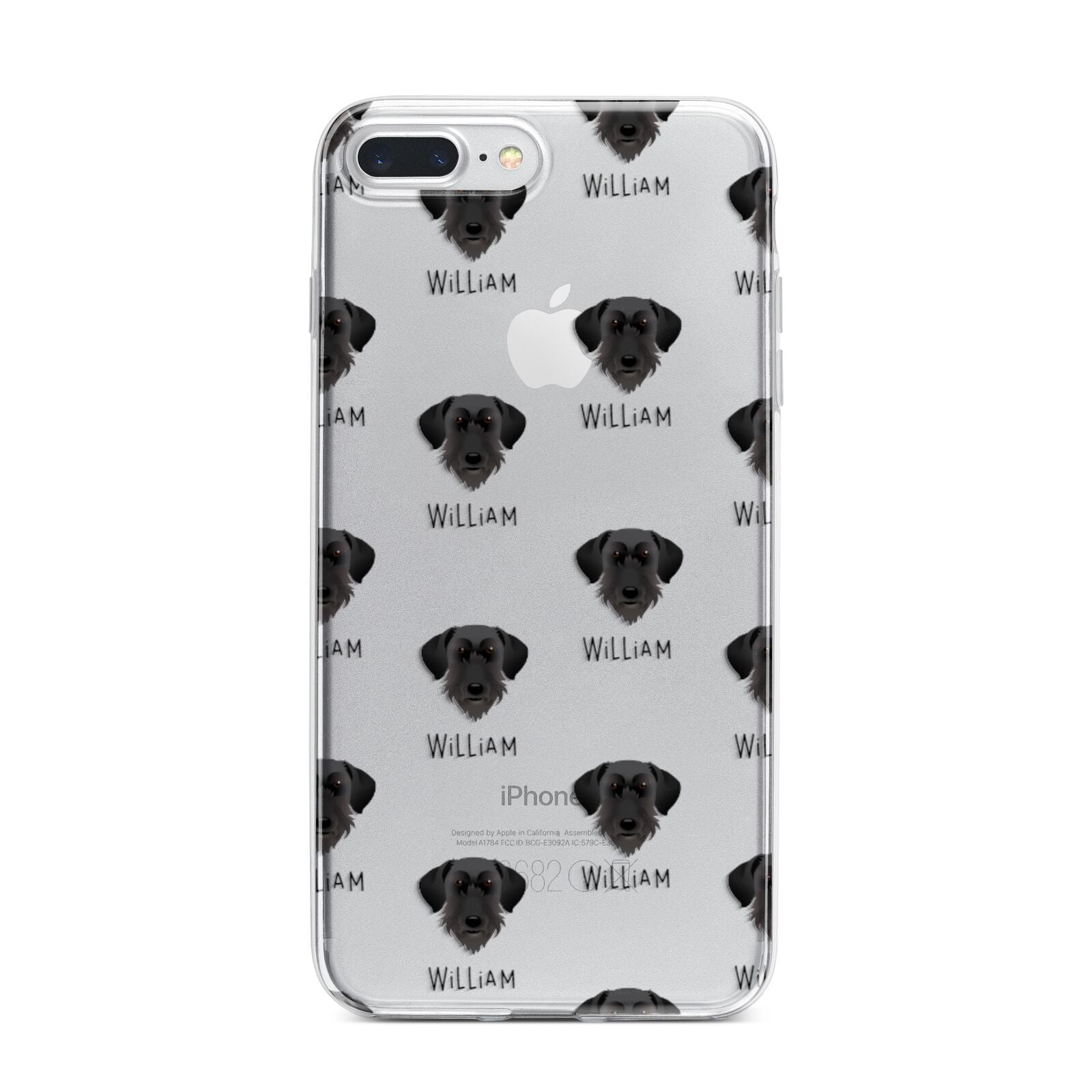 Giant Schnauzer Icon with Name iPhone 7 Plus Bumper Case on Silver iPhone