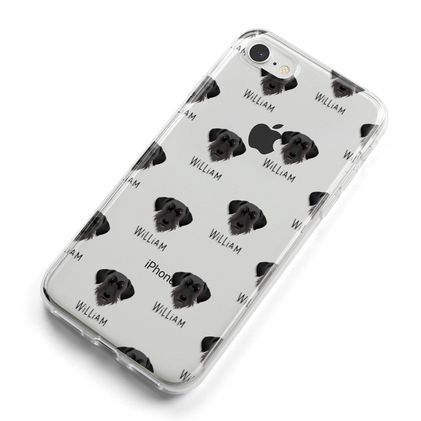 Giant Schnauzer Icon with Name iPhone 8 Bumper Case on Silver iPhone Alternative Image