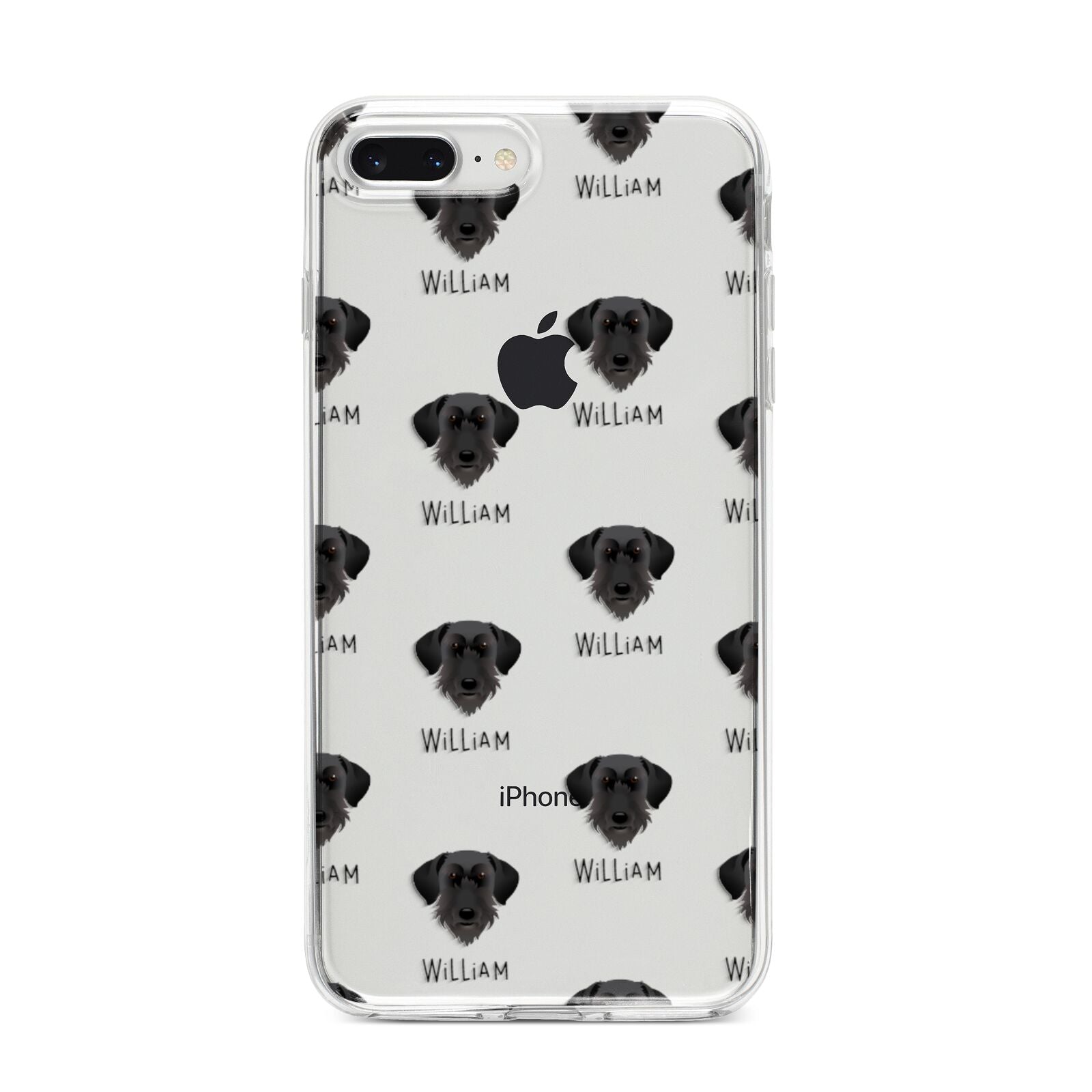Giant Schnauzer Icon with Name iPhone 8 Plus Bumper Case on Silver iPhone
