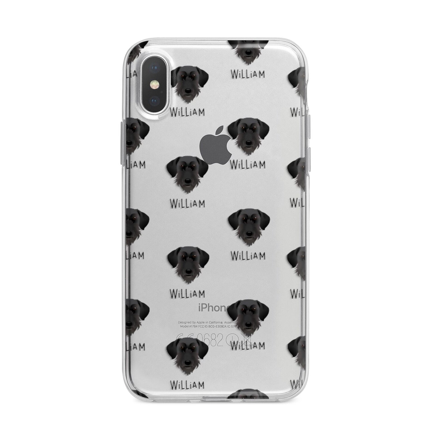 Giant Schnauzer Icon with Name iPhone X Bumper Case on Silver iPhone Alternative Image 1