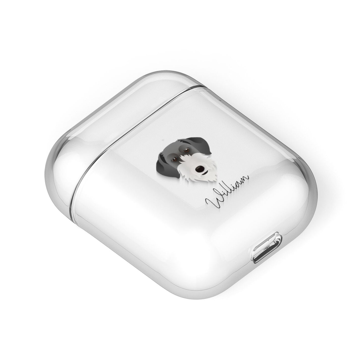 Giant Schnauzer Personalised AirPods Case Laid Flat