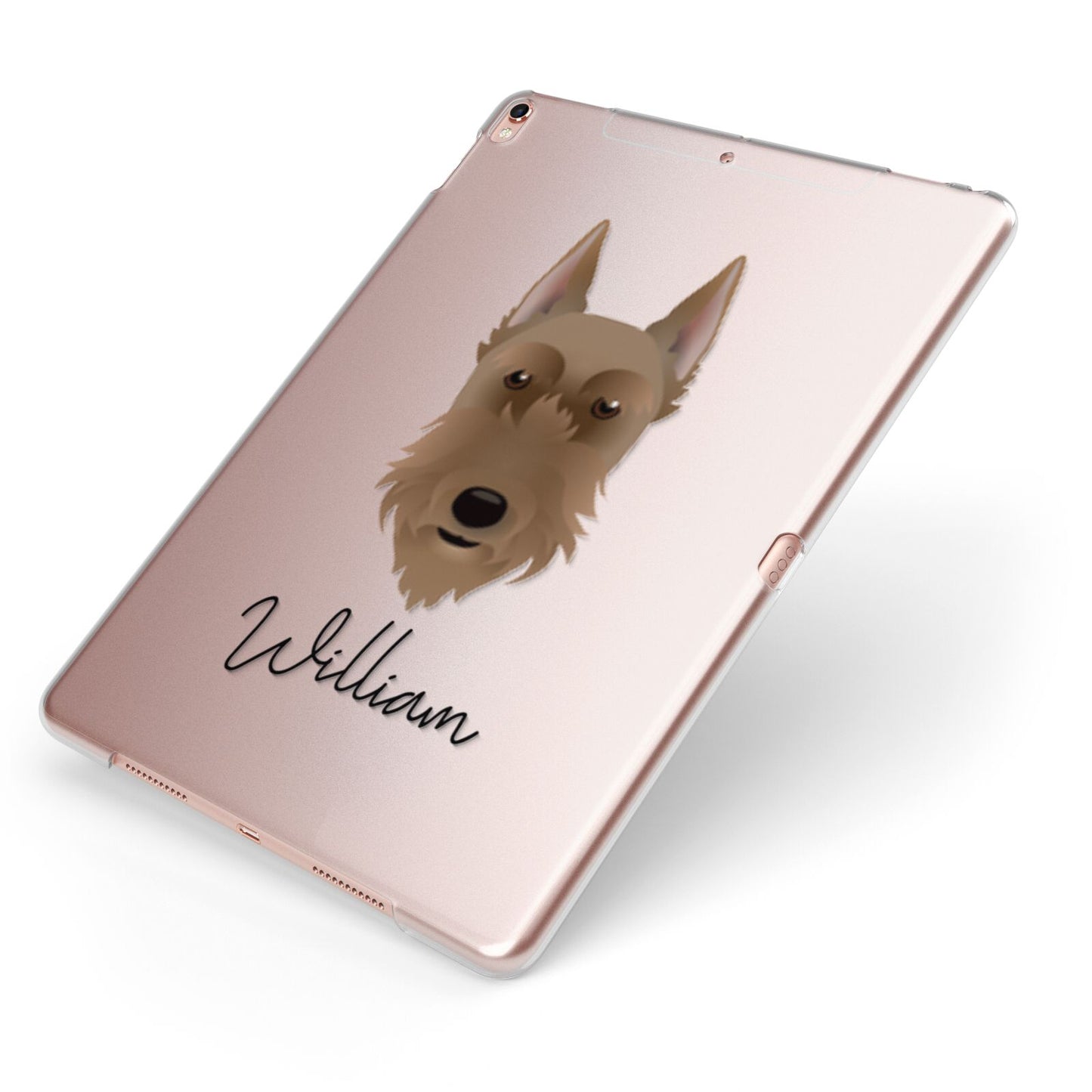 Giant Schnauzer Personalised Apple iPad Case on Rose Gold iPad Side View
