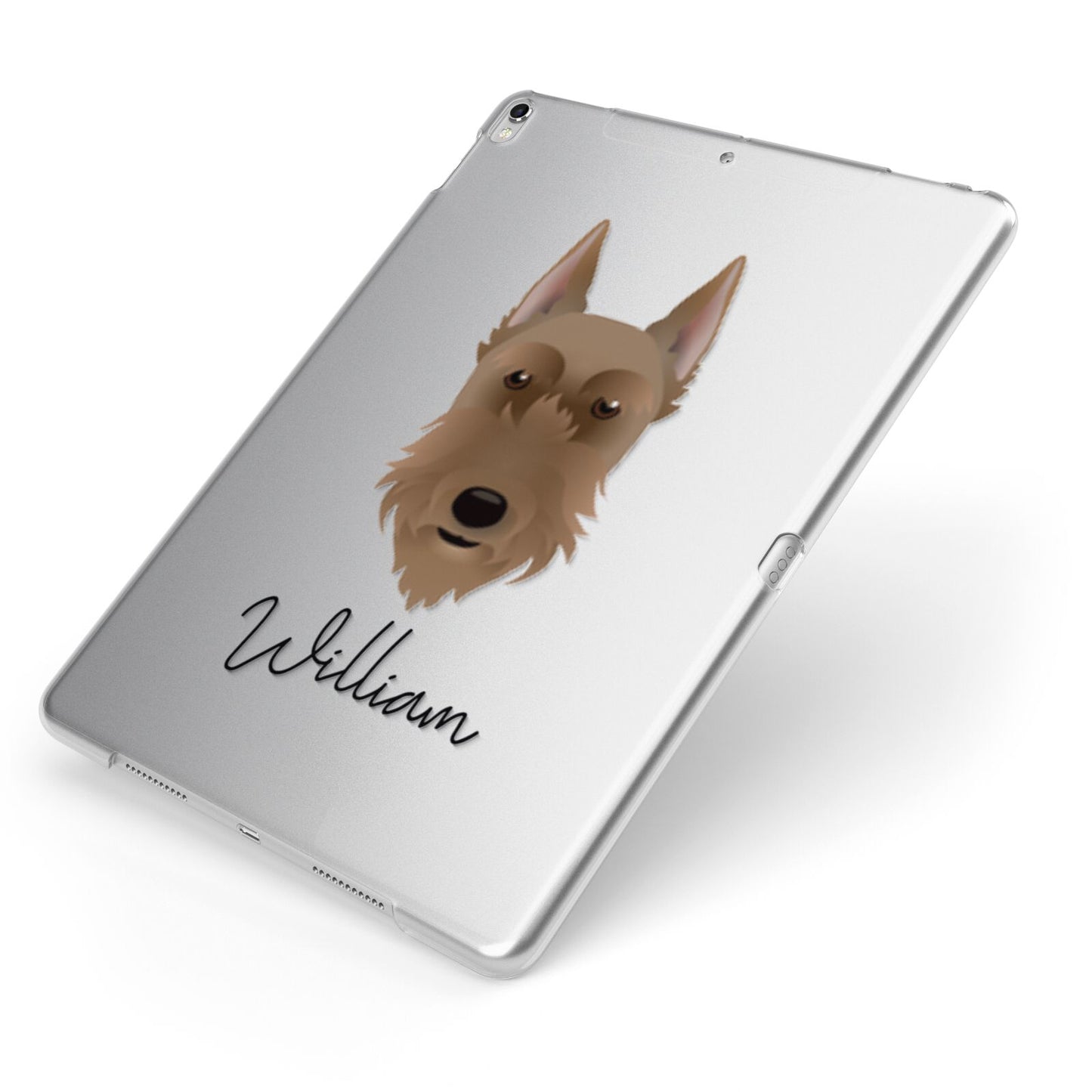 Giant Schnauzer Personalised Apple iPad Case on Silver iPad Side View