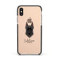 Giant Schnauzer Personalised Apple iPhone Xs Impact Case Black Edge on Gold Phone