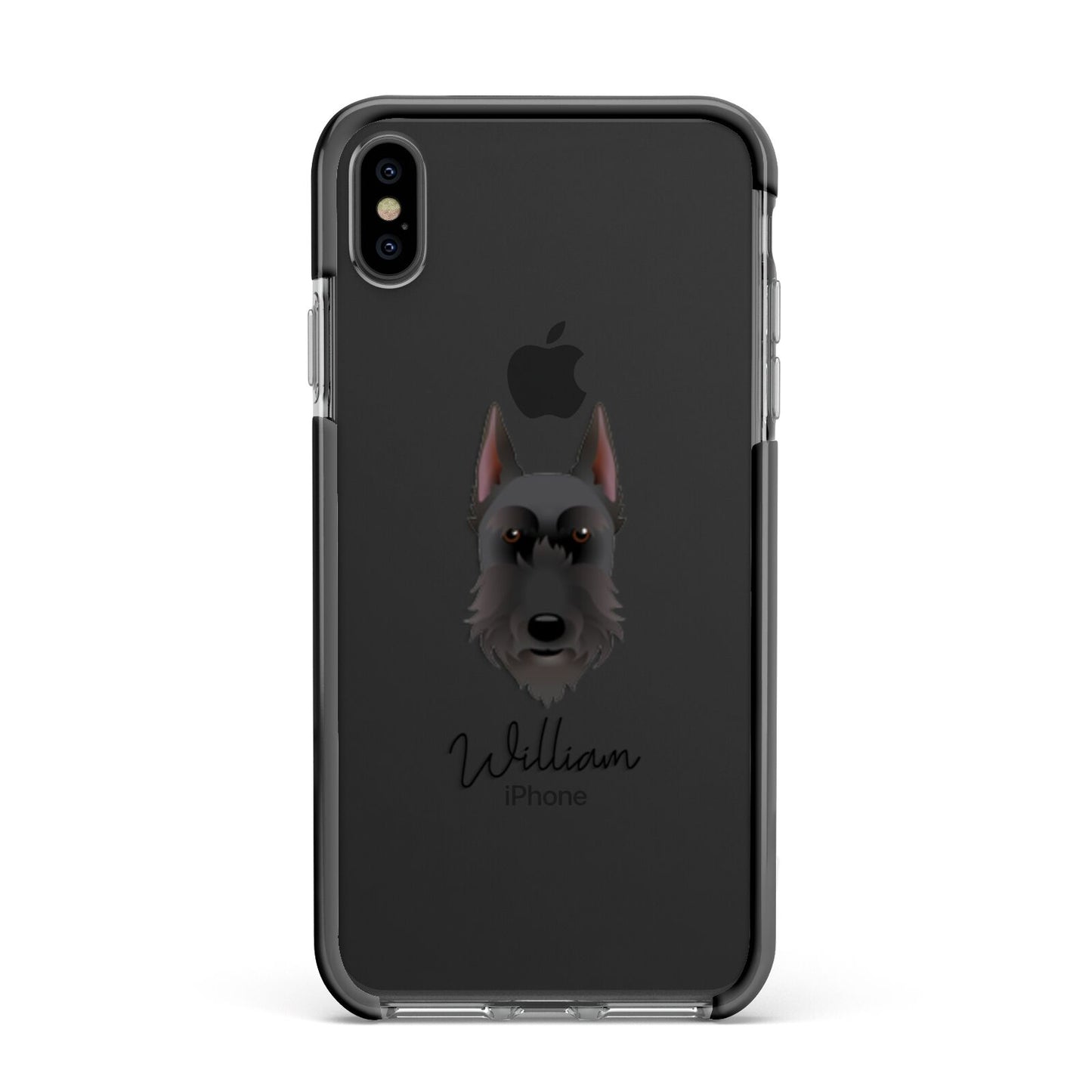 Giant Schnauzer Personalised Apple iPhone Xs Max Impact Case Black Edge on Black Phone