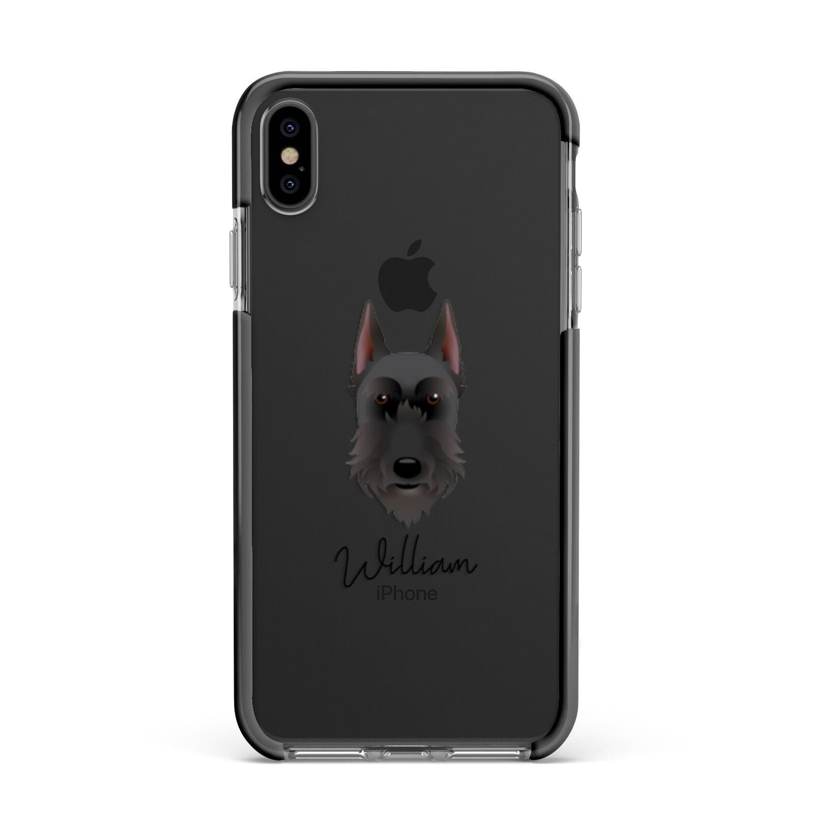 Giant Schnauzer Personalised Apple iPhone Xs Max Impact Case Black Edge on Black Phone
