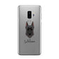 Giant Schnauzer Personalised Samsung Galaxy S9 Plus Case on Silver phone
