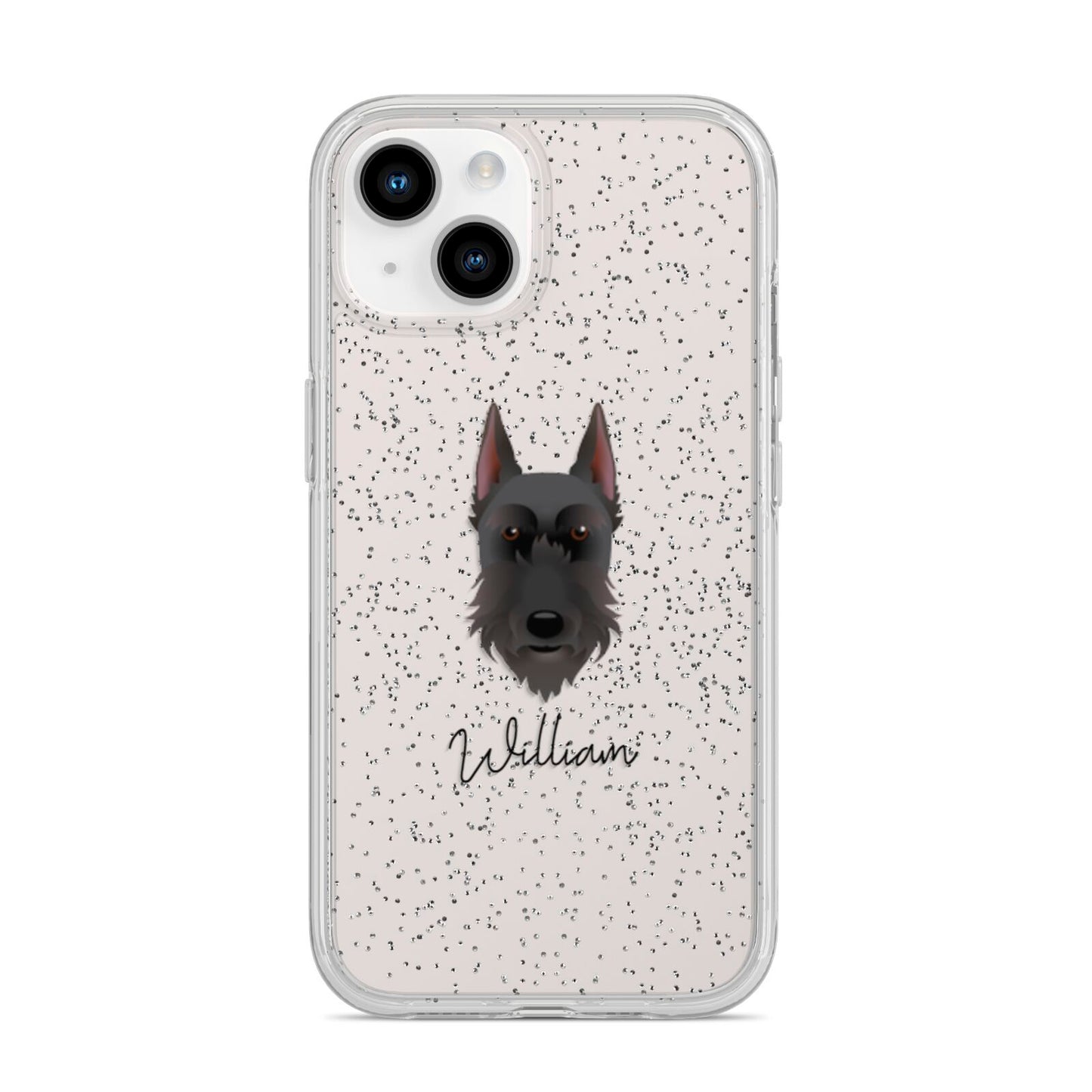 Giant Schnauzer Personalised iPhone 14 Glitter Tough Case Starlight