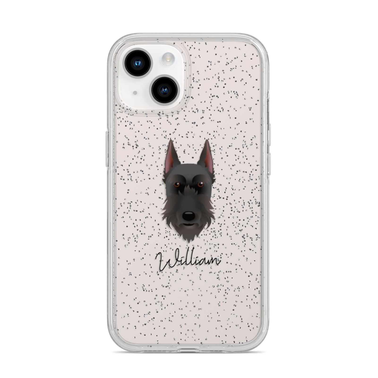 Giant Schnauzer Personalised iPhone 14 Glitter Tough Case Starlight
