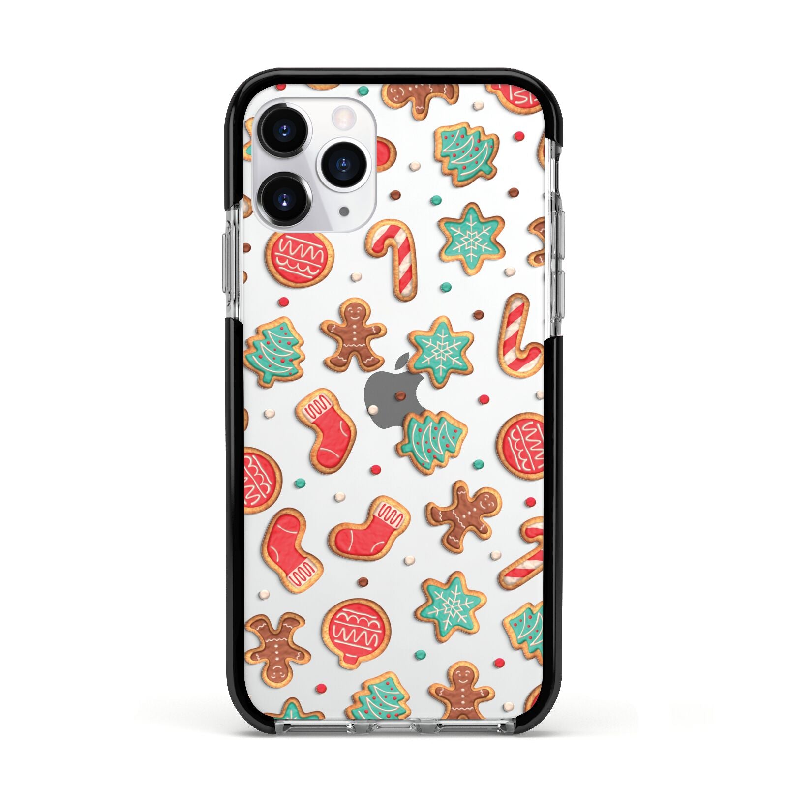 Gingerbread Christmas Apple iPhone 11 Pro in Silver with Black Impact Case