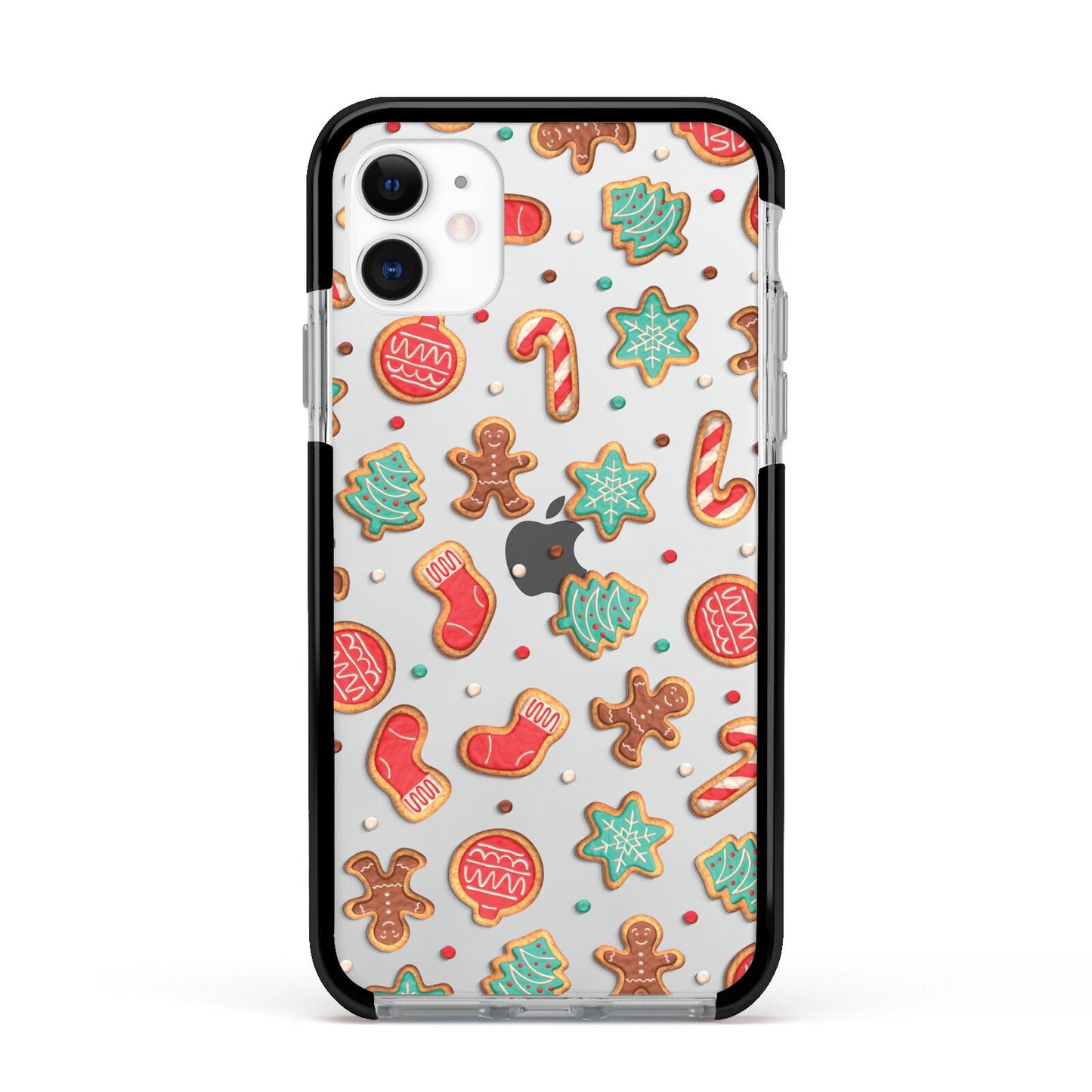 Gingerbread Christmas Apple iPhone 11 in White with Black Impact Case