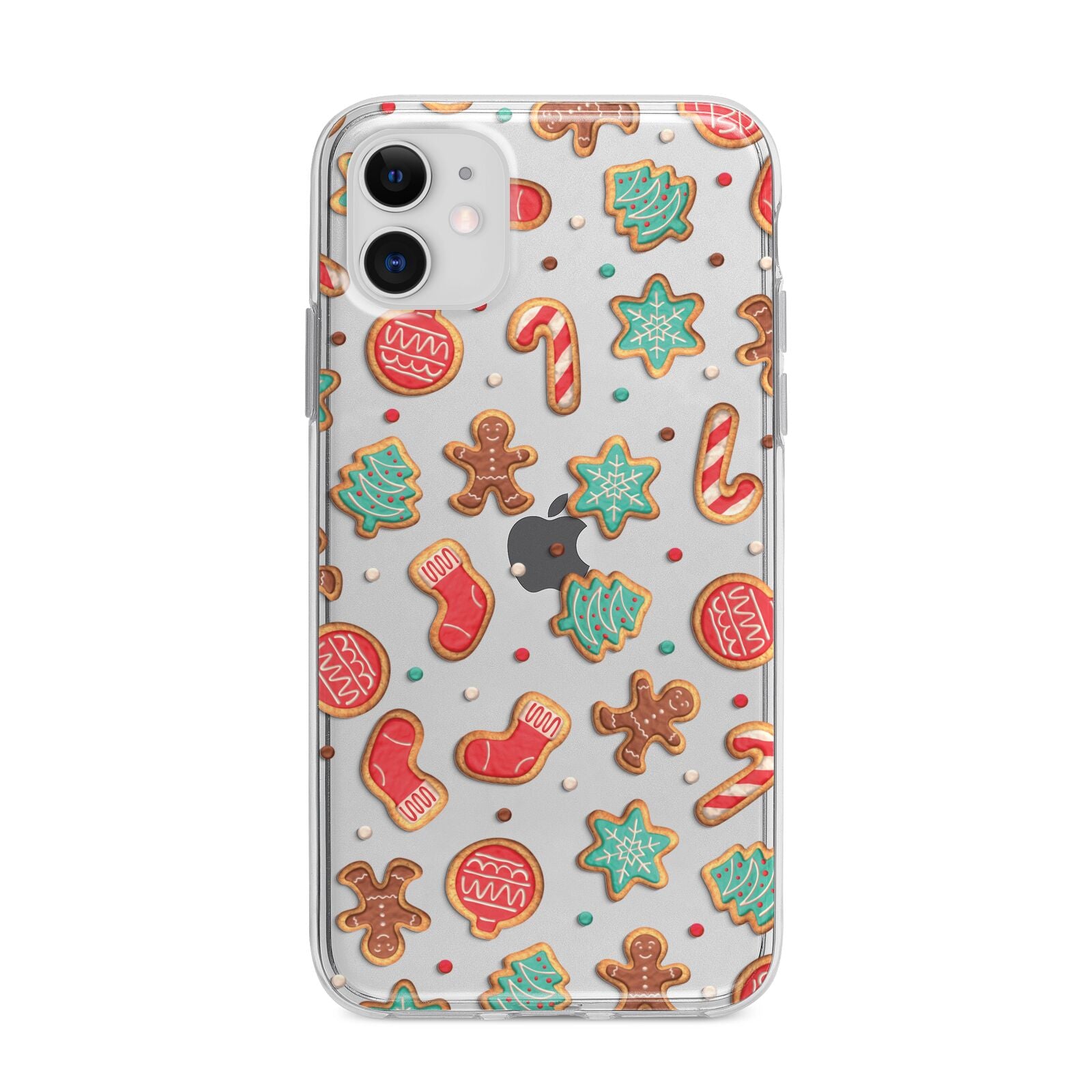 Gingerbread Christmas Apple iPhone 11 in White with Bumper Case