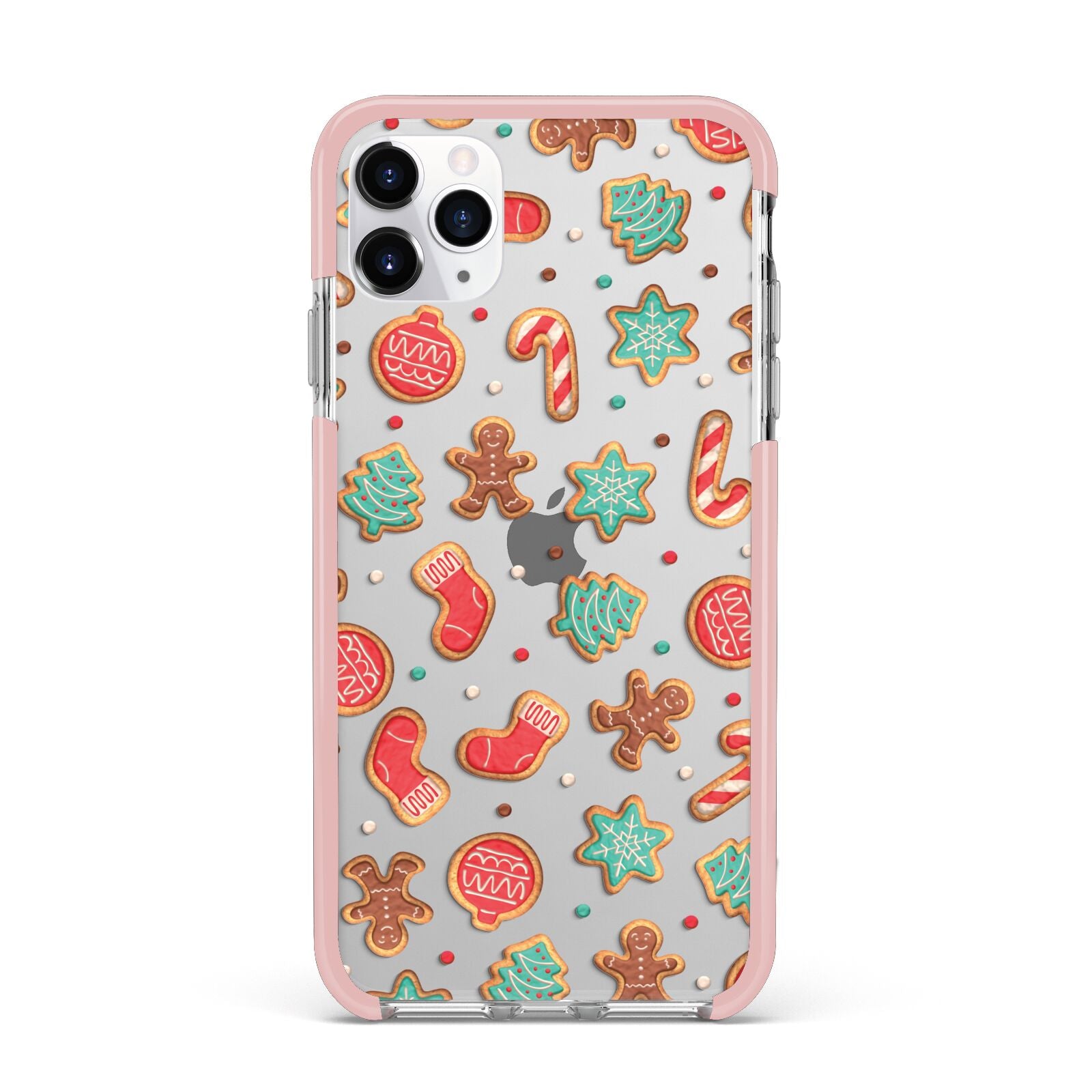 Gingerbread Christmas iPhone 11 Pro Max Impact Pink Edge Case