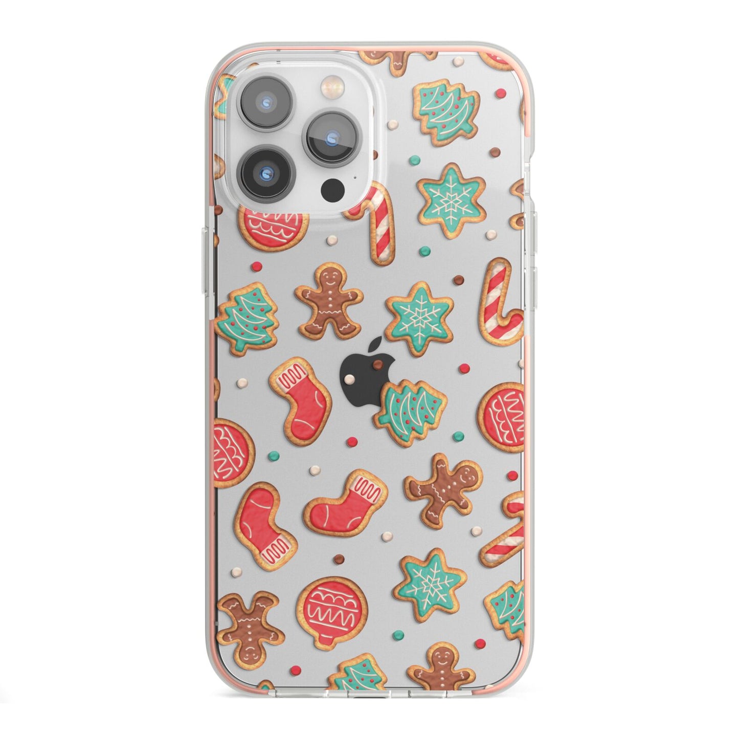 Gingerbread Christmas iPhone 13 Pro Max TPU Impact Case with Pink Edges