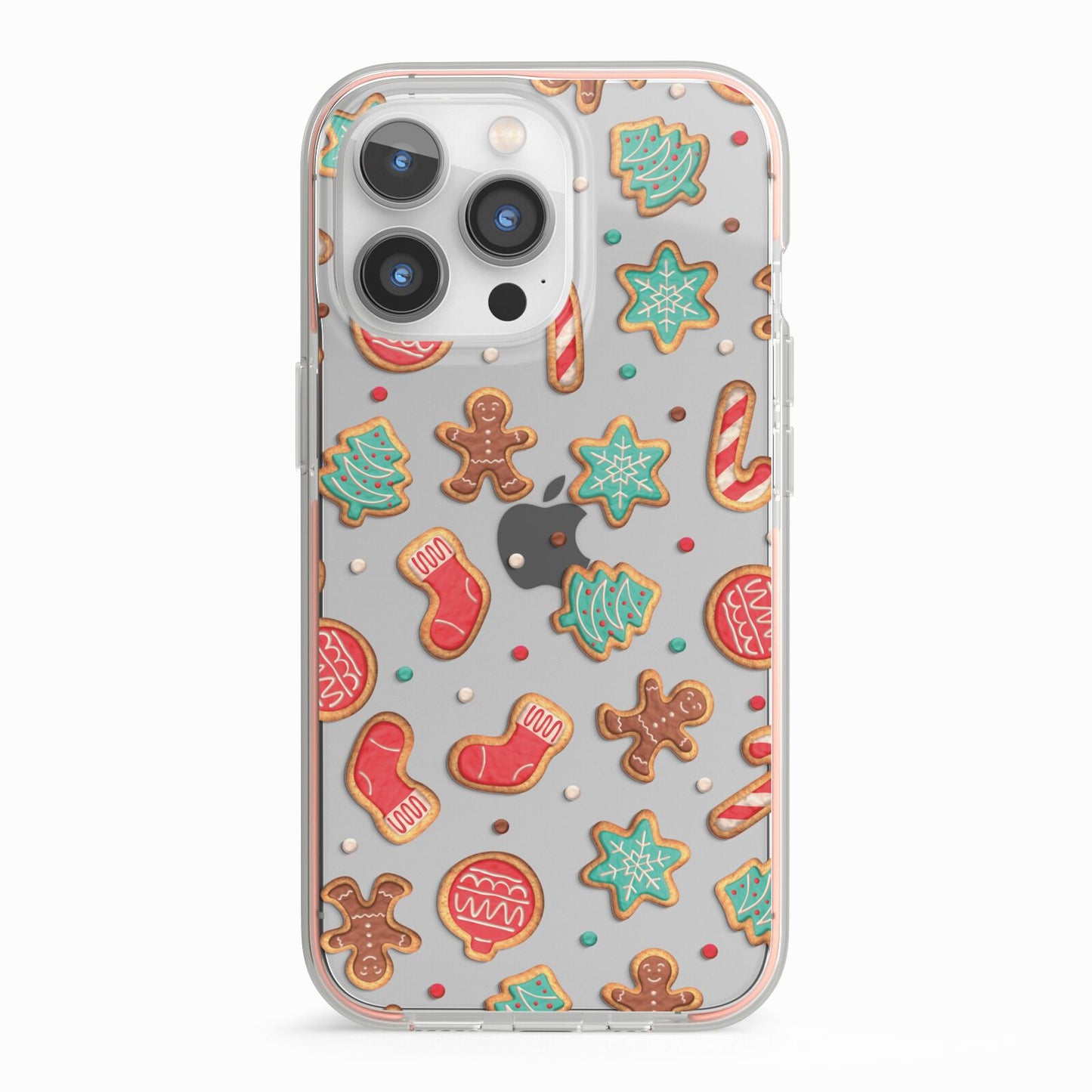 Gingerbread Christmas iPhone 13 Pro TPU Impact Case with Pink Edges