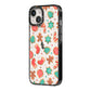 Gingerbread Christmas iPhone 14 Black Impact Case Side Angle on Silver phone