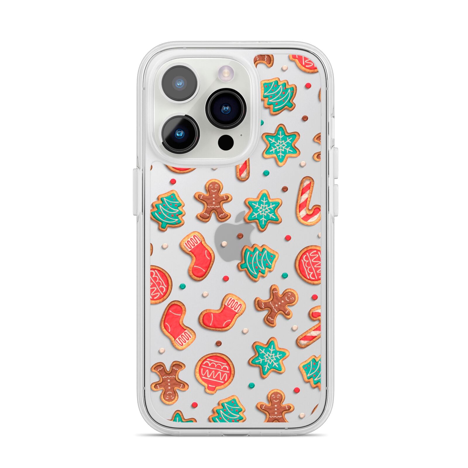 Gingerbread Christmas iPhone 14 Pro Clear Tough Case Silver
