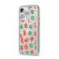 Gingerbread Christmas iPhone 14 Pro Max Clear Tough Case Silver Angled Image