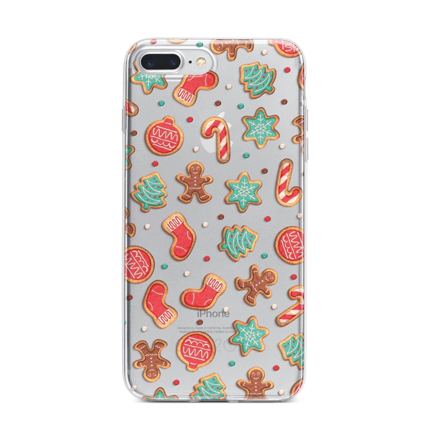 Gingerbread Christmas iPhone 7 Plus Bumper Case on Silver iPhone