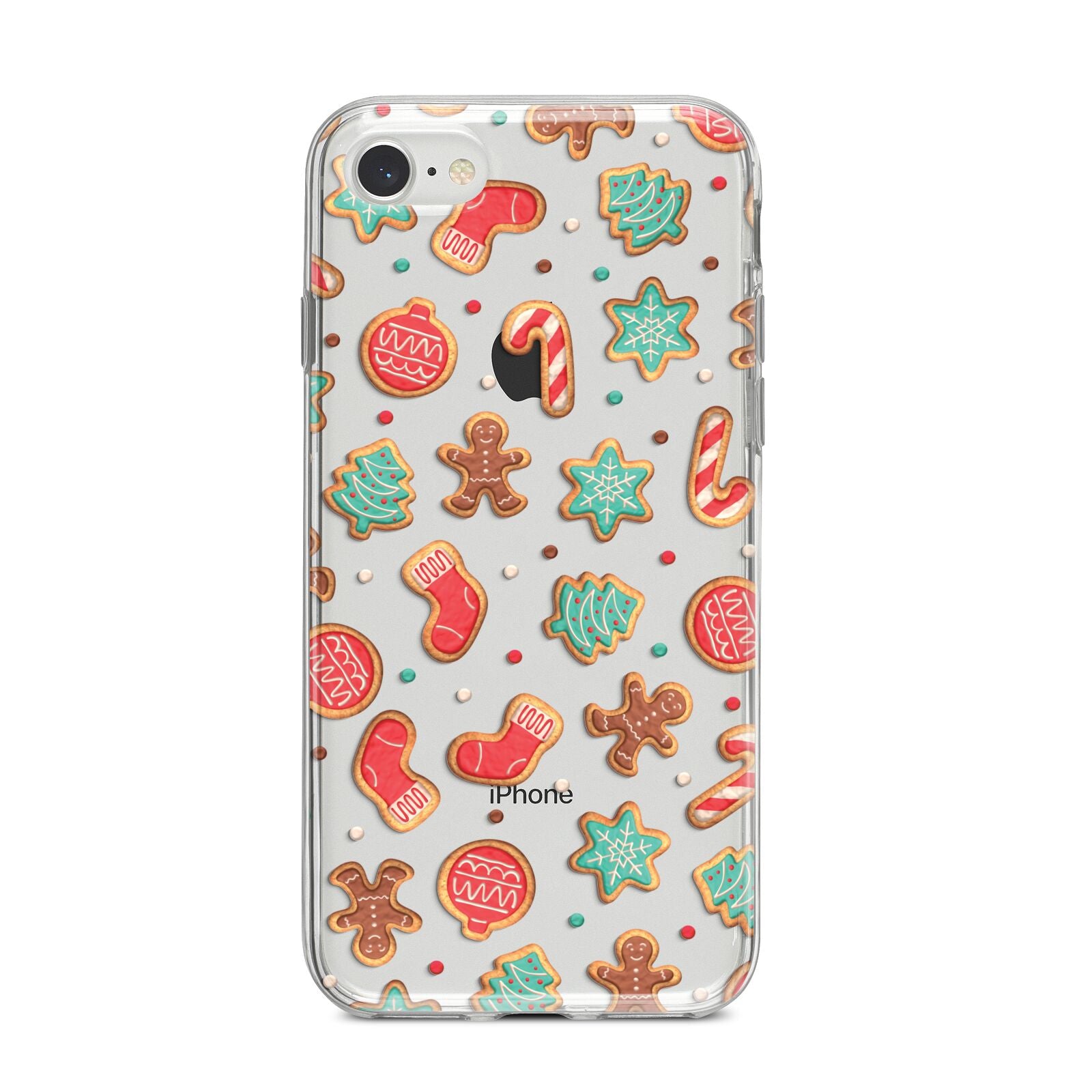 Gingerbread Christmas iPhone 8 Bumper Case on Silver iPhone