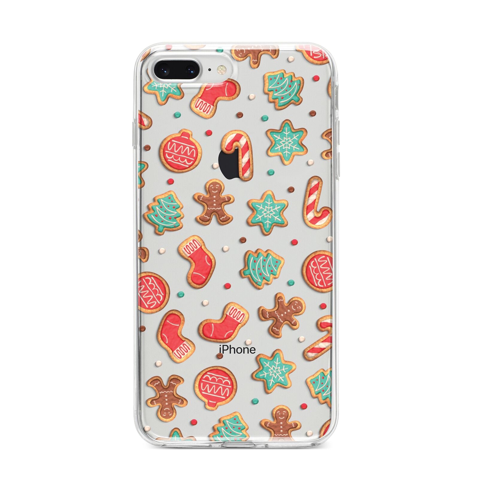 Gingerbread Christmas iPhone 8 Plus Bumper Case on Silver iPhone