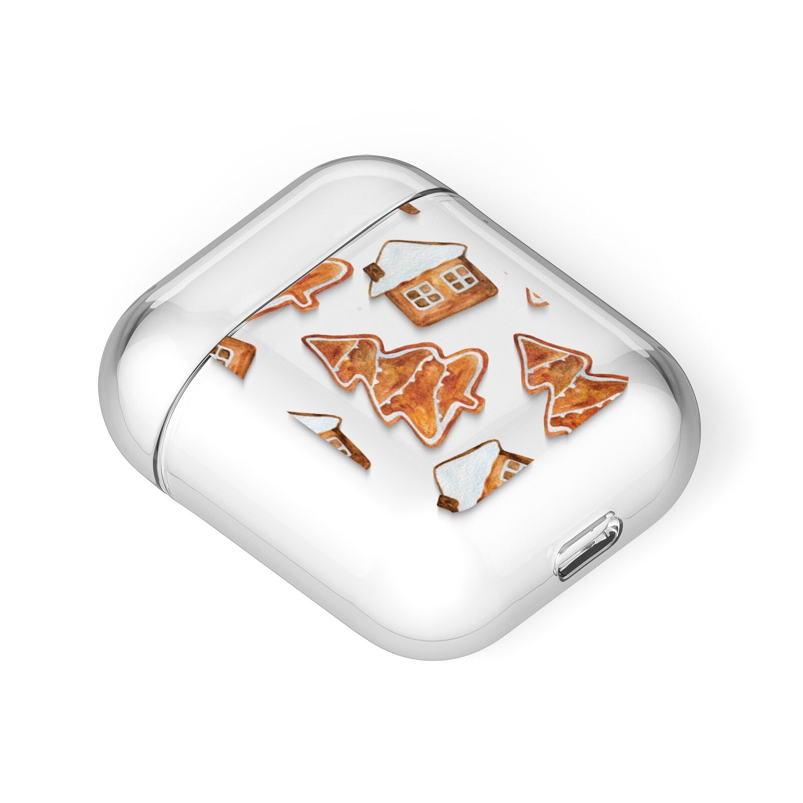 Gingerbread House Tree AirPods Case Laid Flat