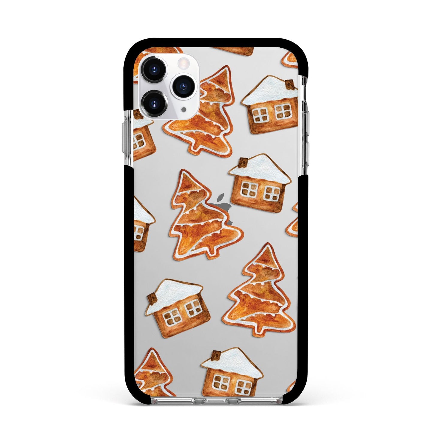 Gingerbread House Tree Apple iPhone 11 Pro Max in Silver with Black Impact Case