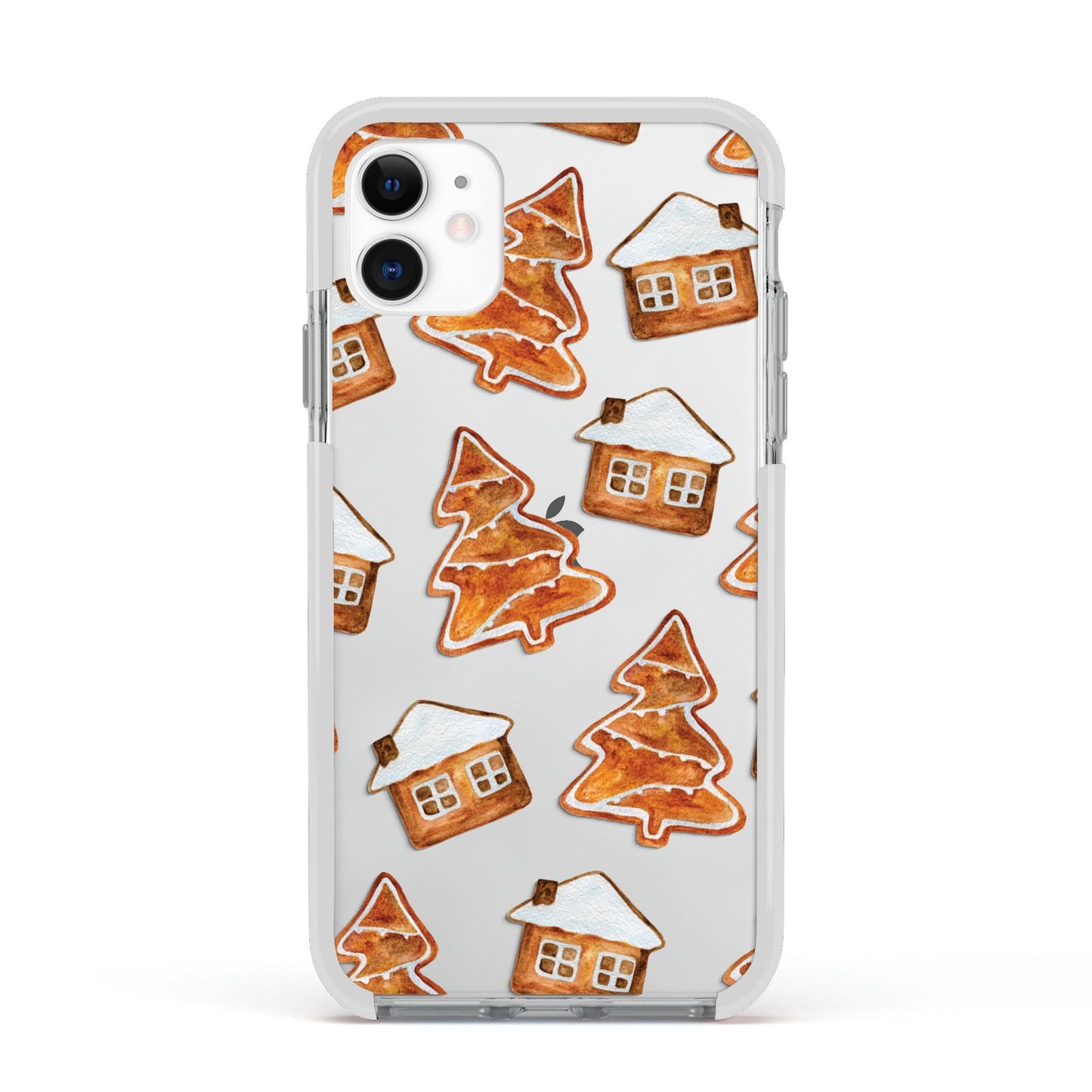 Gingerbread House Tree Apple iPhone 11 in White with White Impact Case