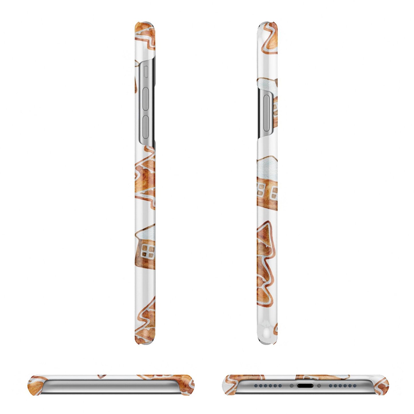 Gingerbread House Tree Apple iPhone XR 3D Wrap Snap Case Angled Images on White Phone