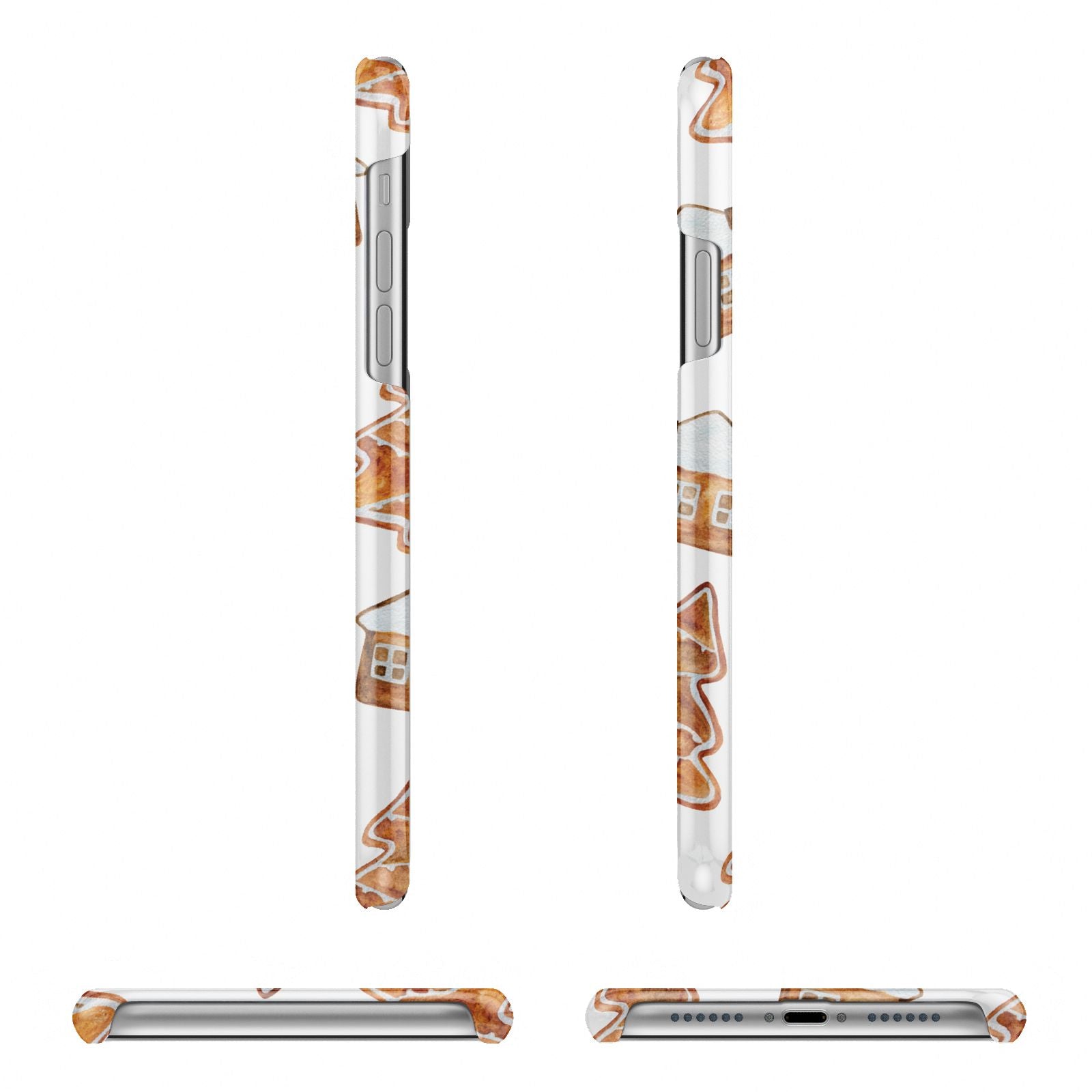 Gingerbread House Tree Apple iPhone XR 3D Wrap Snap Case Angled Images on White Phone