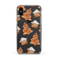 Gingerbread House Tree Apple iPhone Xs Impact Case Black Edge on Black Phone