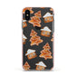 Gingerbread House Tree Apple iPhone Xs Impact Case Pink Edge on Black Phone
