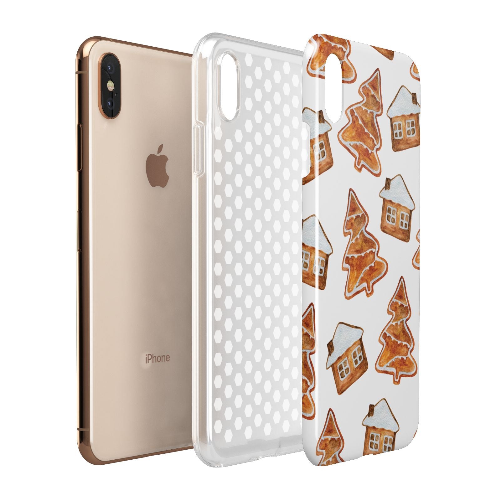Gingerbread House Tree Apple iPhone Xs Max 3D Tough Case Expanded View
