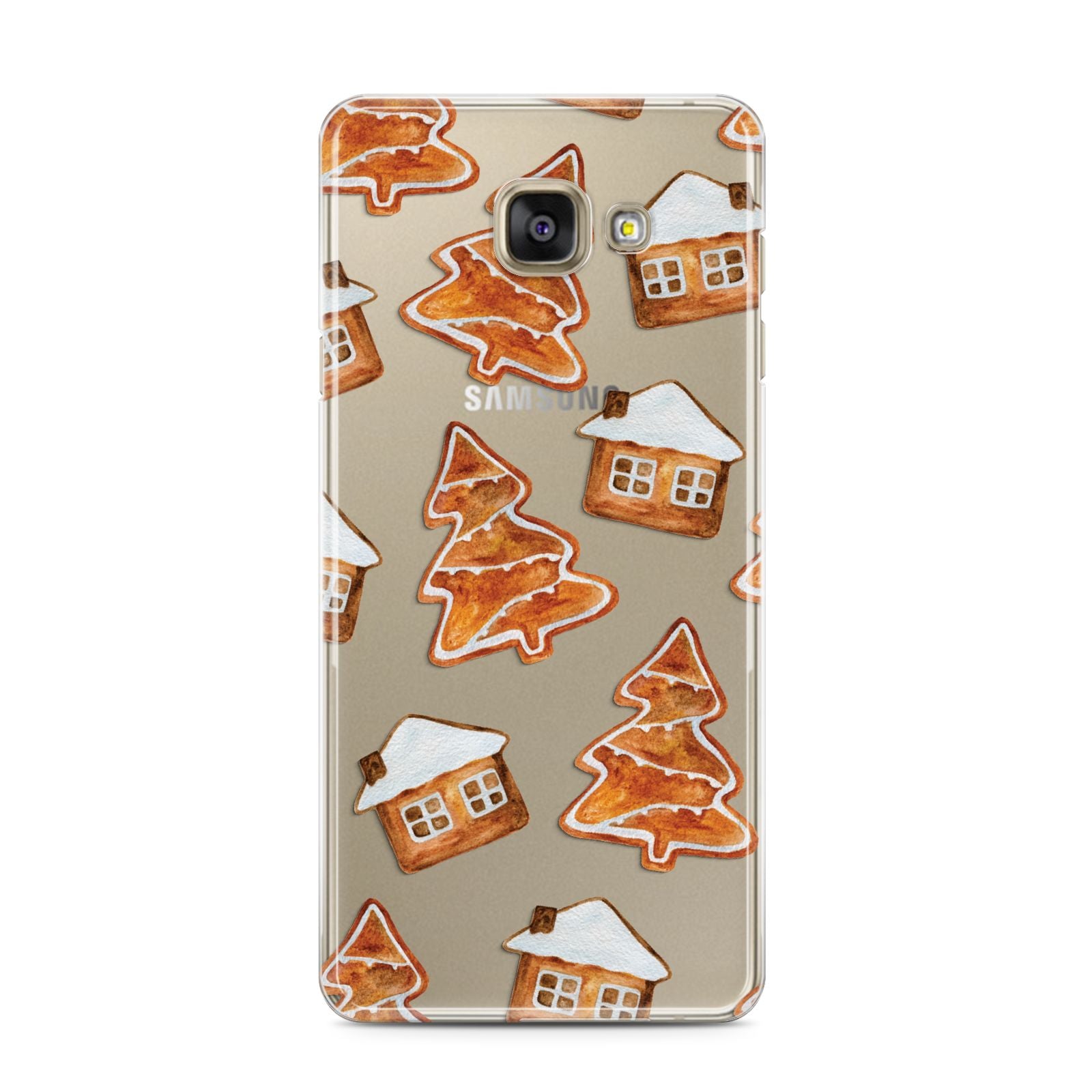 Gingerbread House Tree Samsung Galaxy A3 2016 Case on gold phone