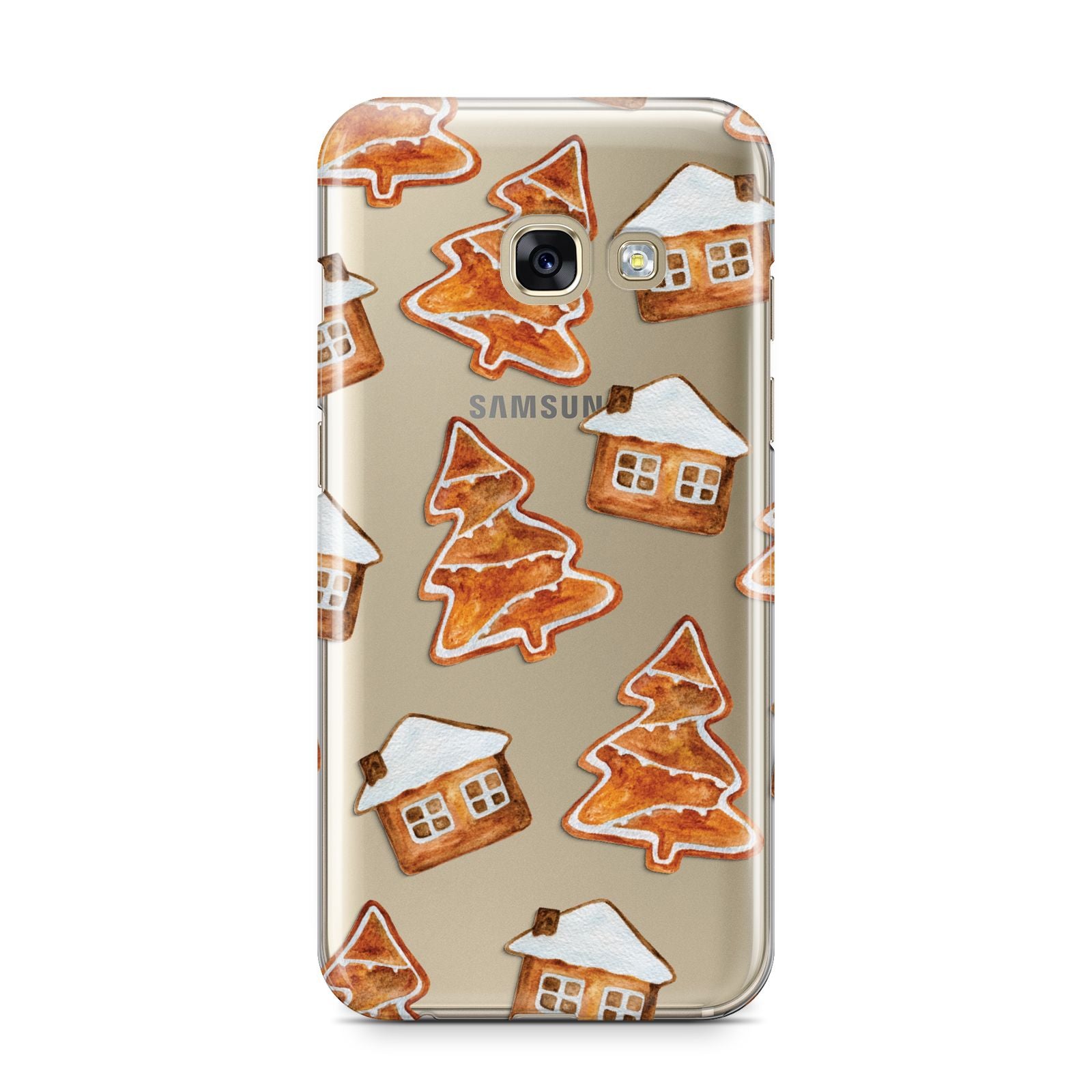 Gingerbread House Tree Samsung Galaxy A3 2017 Case on gold phone