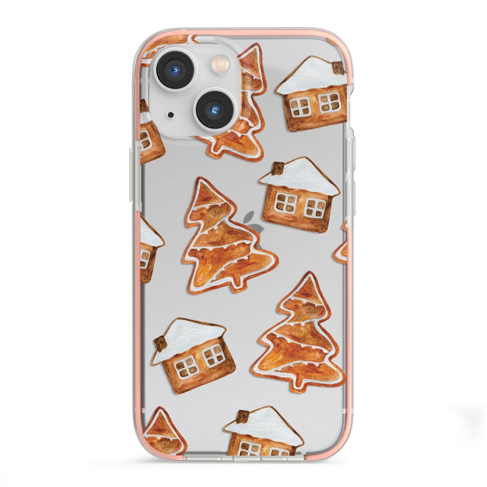 Gingerbread House Tree iPhone 13 Mini TPU Impact Case with Pink Edges