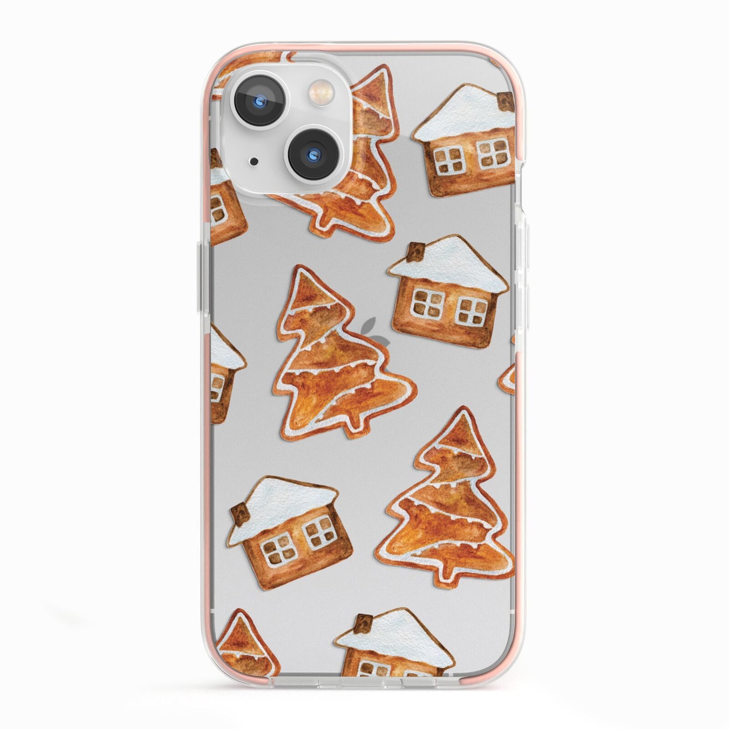 Gingerbread House Tree iPhone 13 TPU Impact Case with Pink Edges