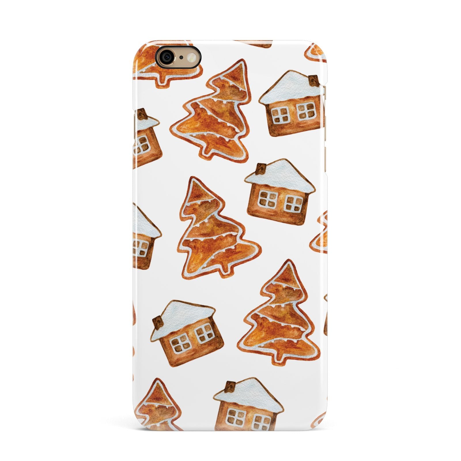 Gingerbread House Tree iPhone 6 Plus 3D Snap Case on Gold Phone