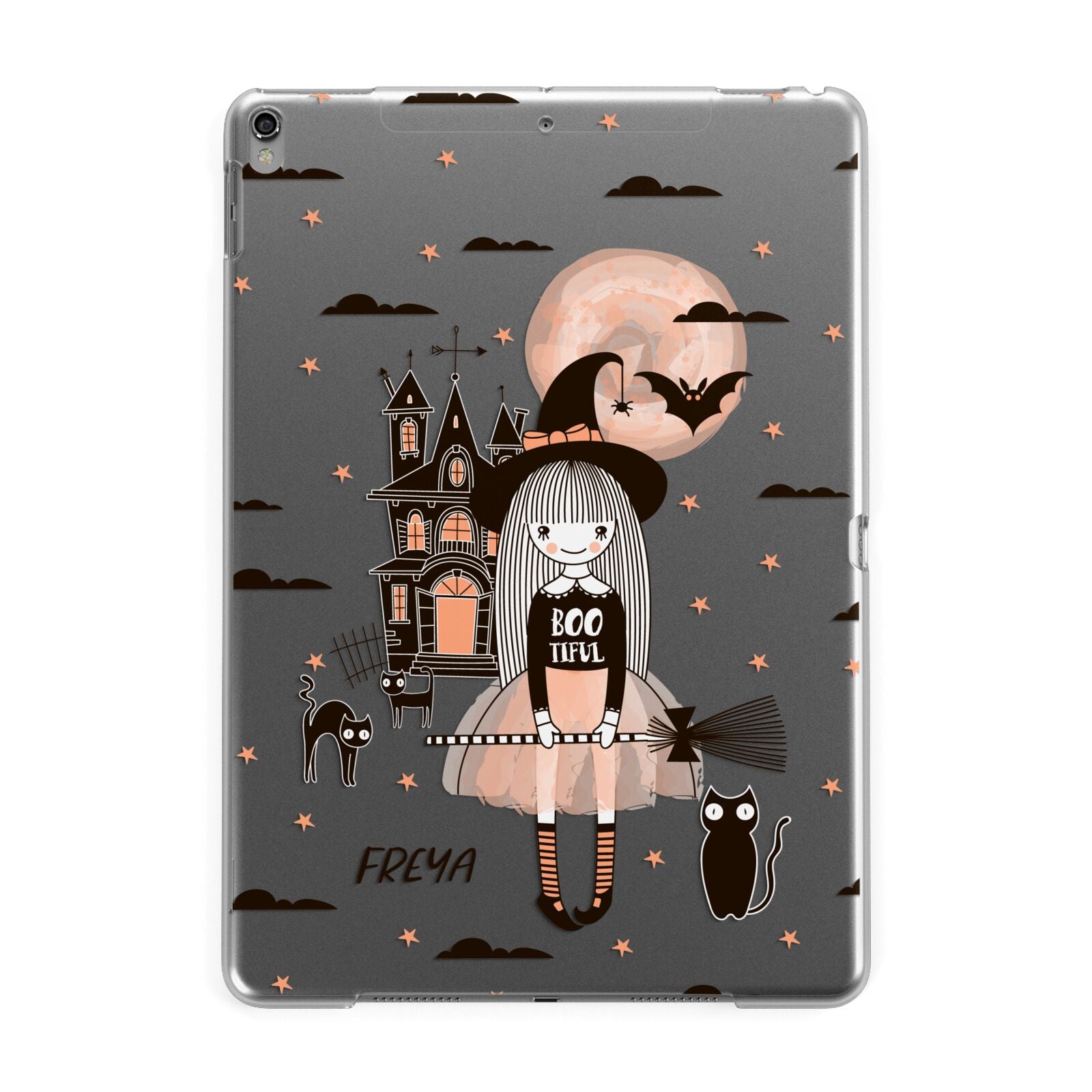 Girl Witch Apple iPad Grey Case