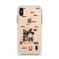 Girl Witch Apple iPhone Xs Impact Case White Edge on Gold Phone