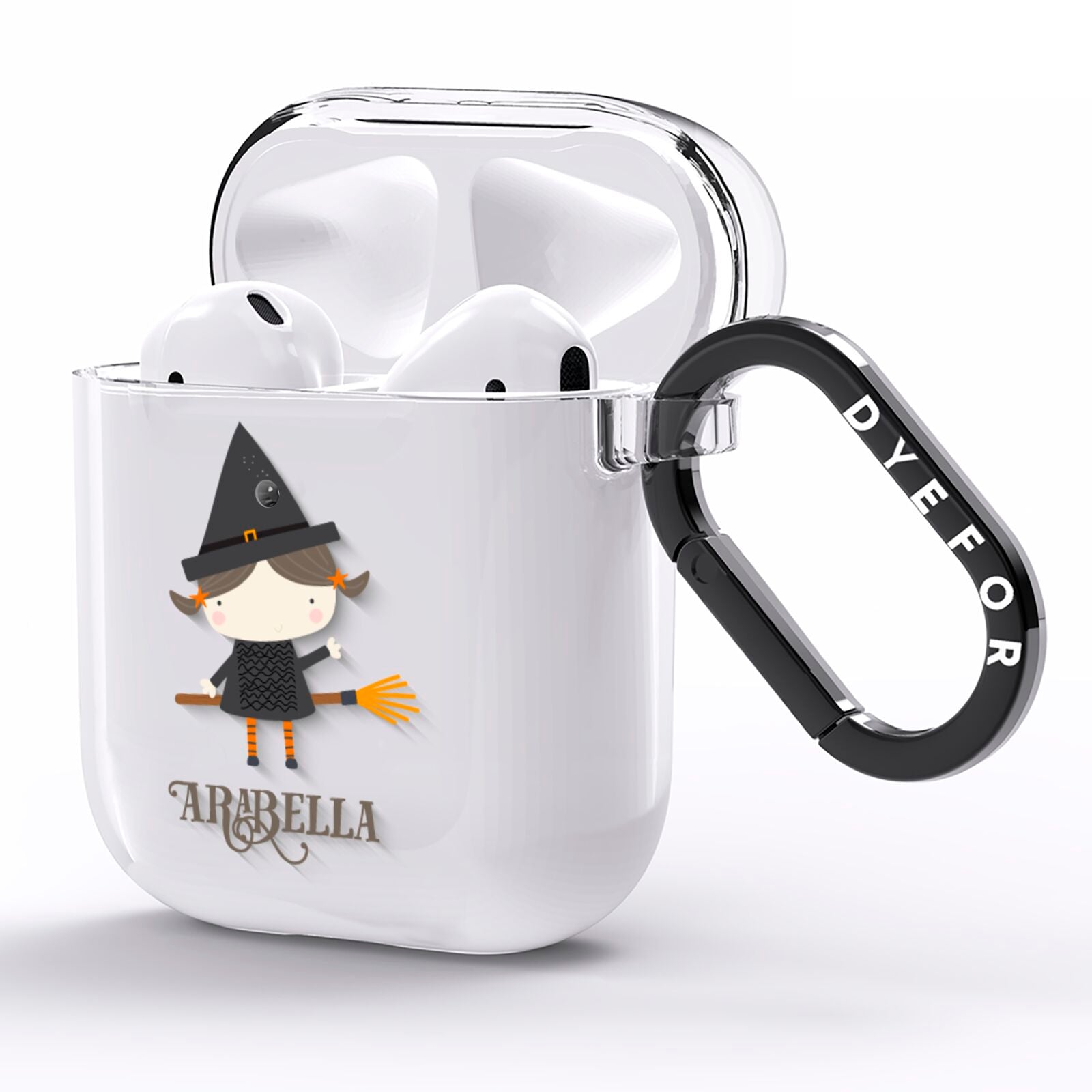 Girl Witch Personalised AirPods Clear Case Side Image