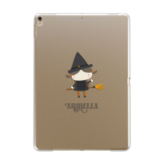 Girl Witch Personalised Apple iPad Gold Case