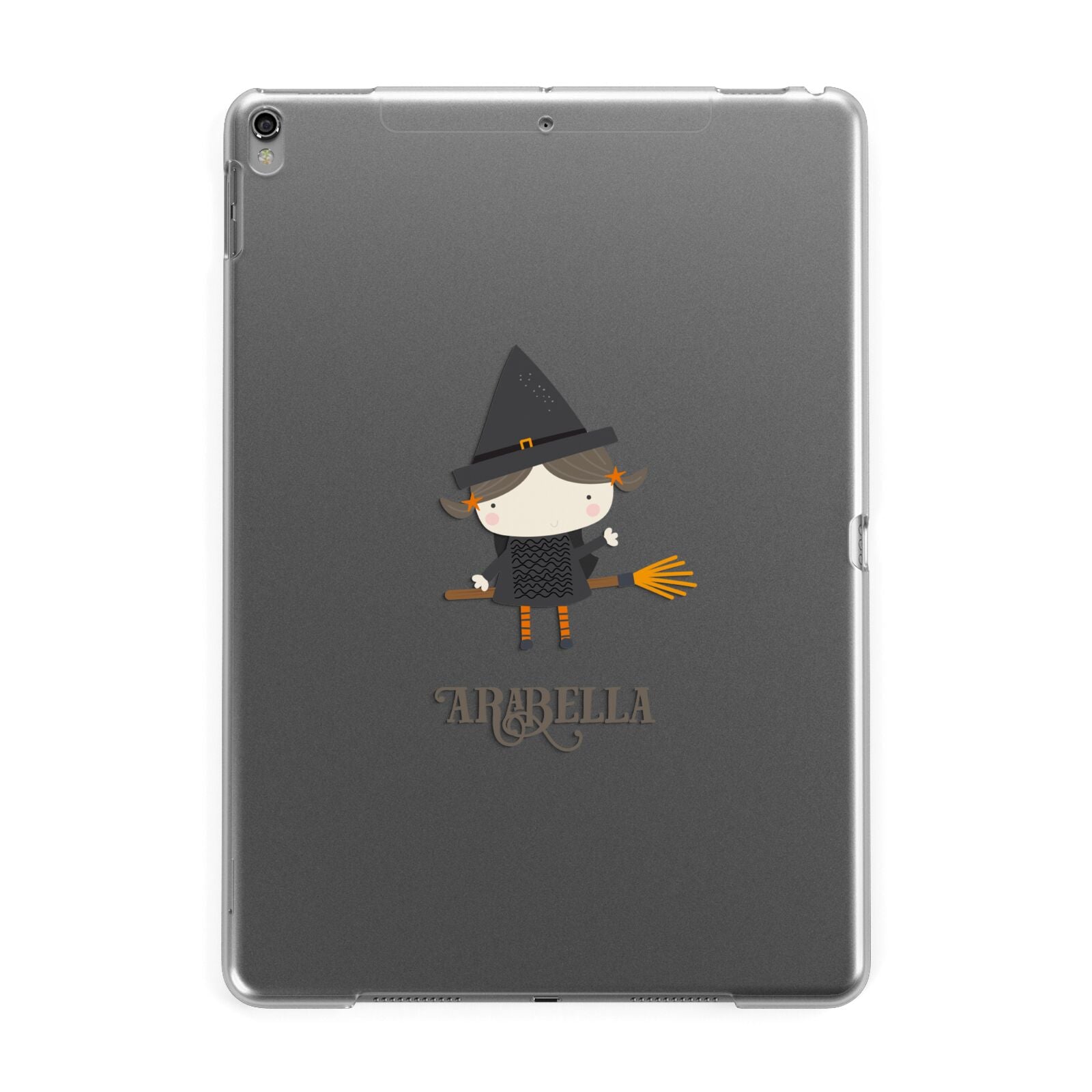 Girl Witch Personalised Apple iPad Grey Case