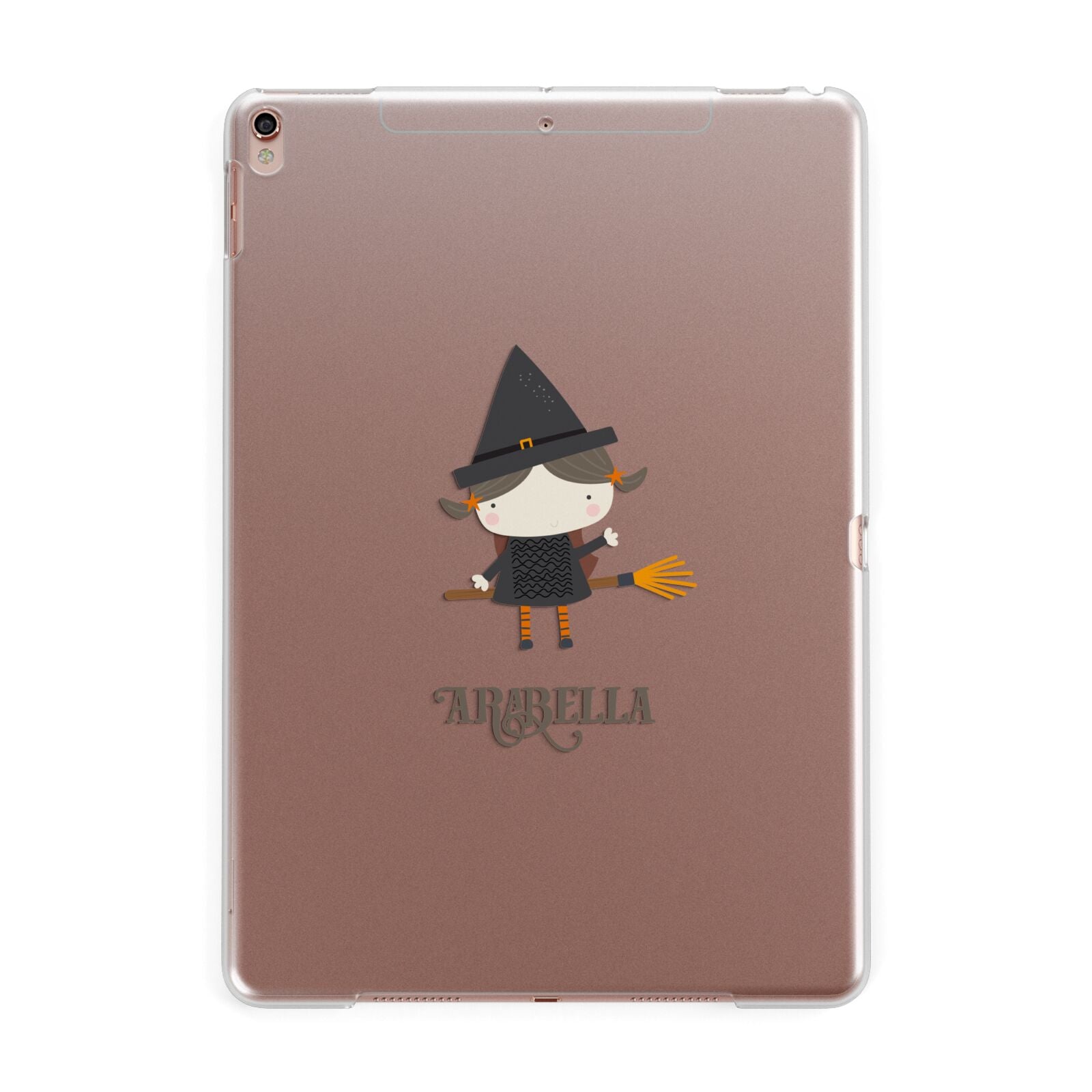 Girl Witch Personalised Apple iPad Rose Gold Case